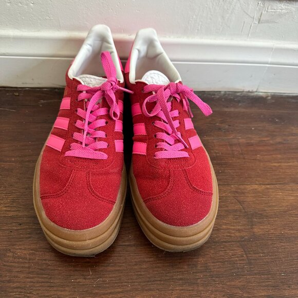 Adidas Gazelle Collegiate Red Lucid Pink Collegiate Red/Lucid Pink/Core White - Picture 2 of 9